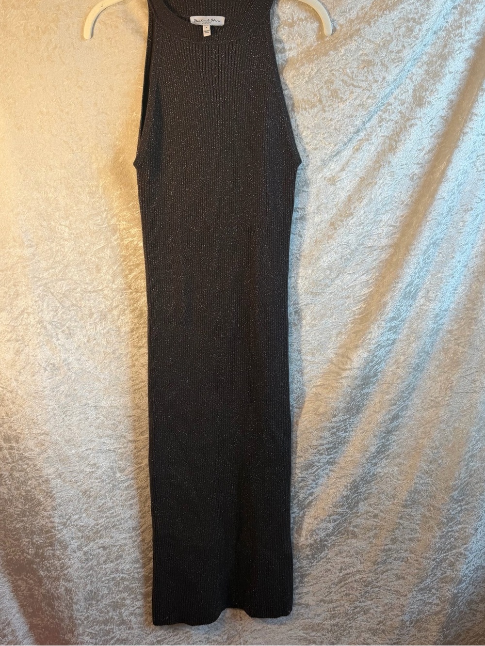 Michael Stars shimmering Brown Ribbed Halter Maxi Dress - Picture 7 of 8